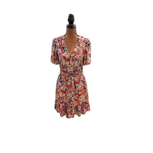 Rebecca Minkoff “Sorcha” Floral Deep-V Mini Dress – Size XS - Picture 1 of 12